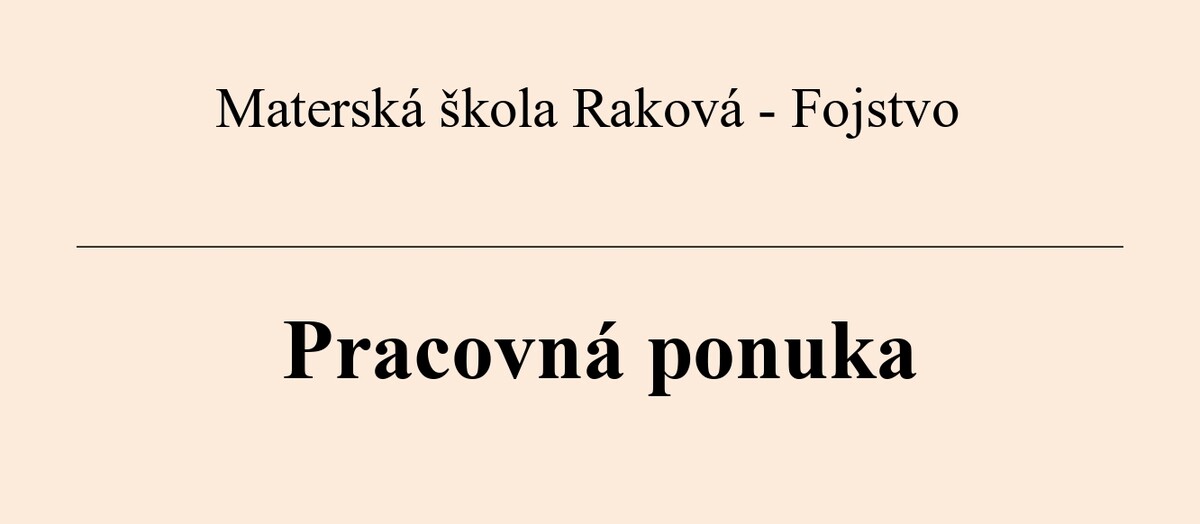 Pracovná ponuka MŠ Fojstvo page 0001