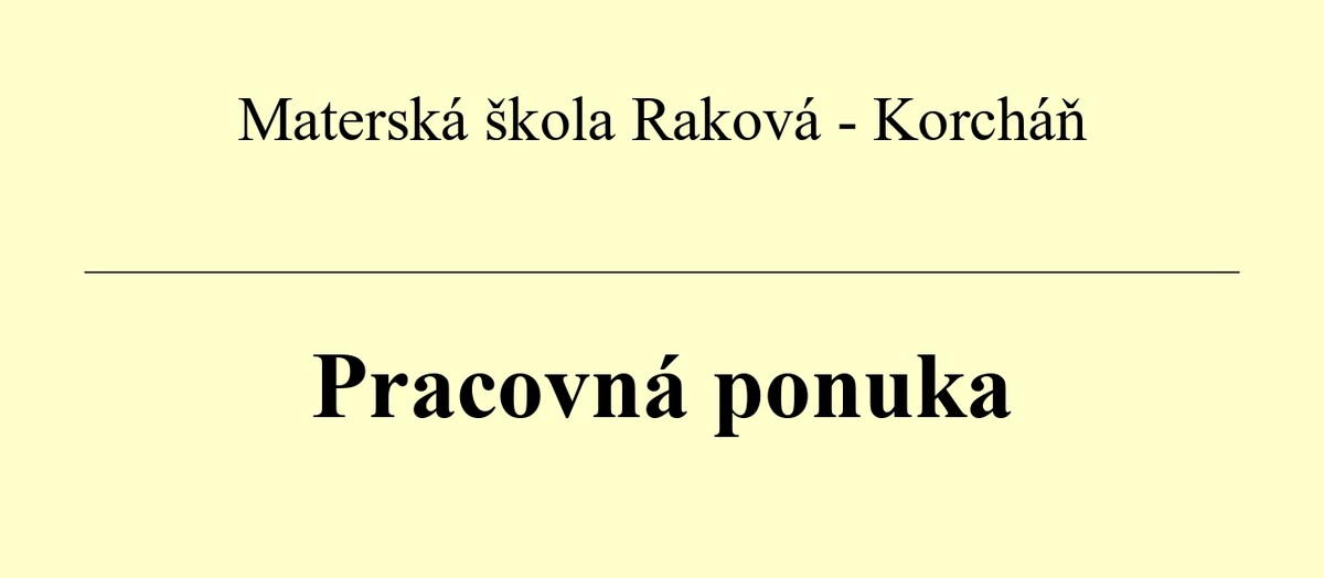 Pracovná ponuka MŠ Korcháň page 0001